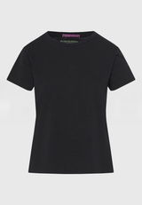 Tricou simplu cu guler rotund pentru femei - The essentials - Negru