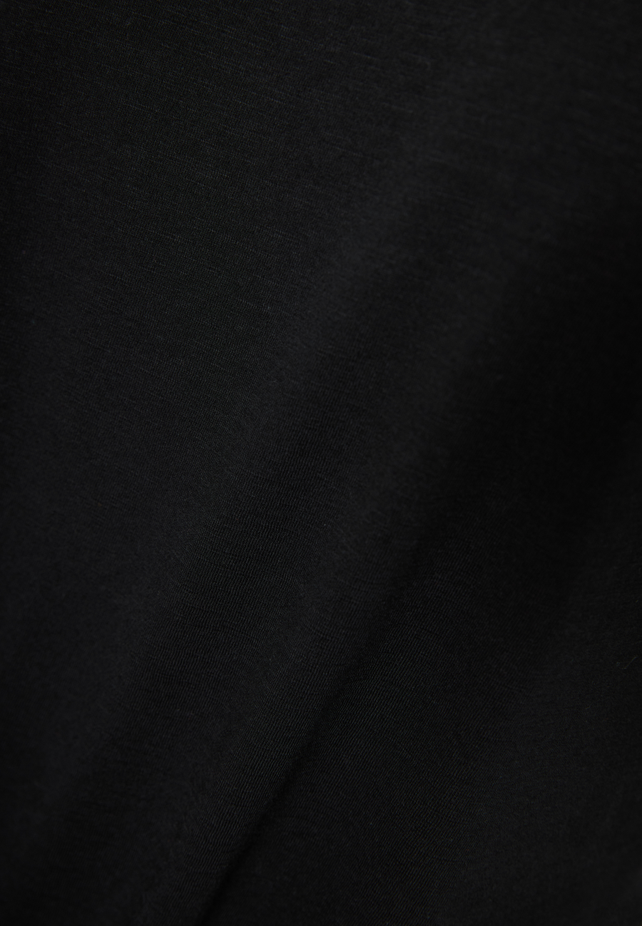 Tricou simplu cu guler rotund pentru femei - The essentials - Negru