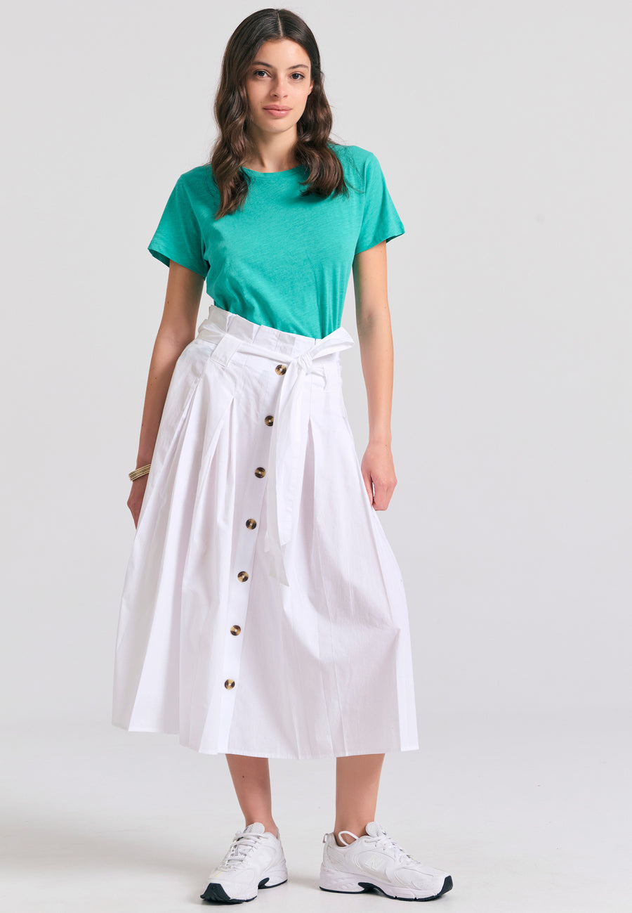 Tricou simplu cu guler rotund pentru femei - The essentials - Verde caraibian