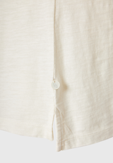 Tricou simplu de damă cu guler rotund - The essentials - Alb-gălbui