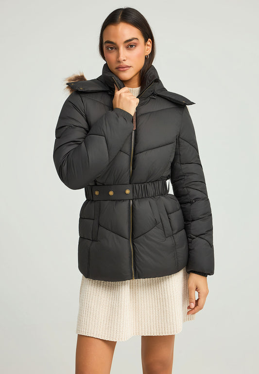 Jachetă matlasată cu glugă