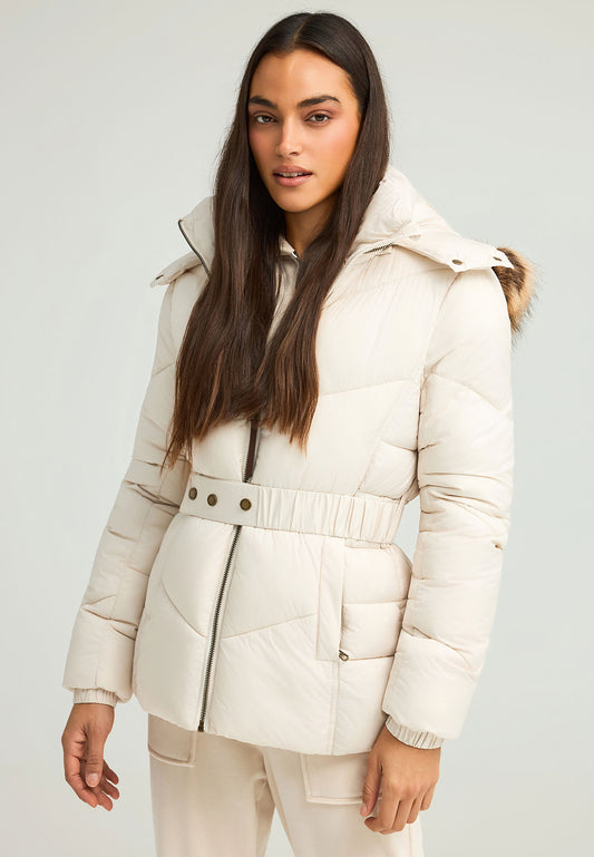 Jachetă matlasată cu glugă