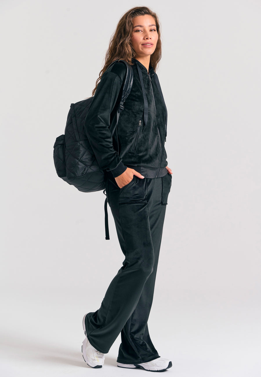 Pantaloni jogging evazați pentru femei, din velur