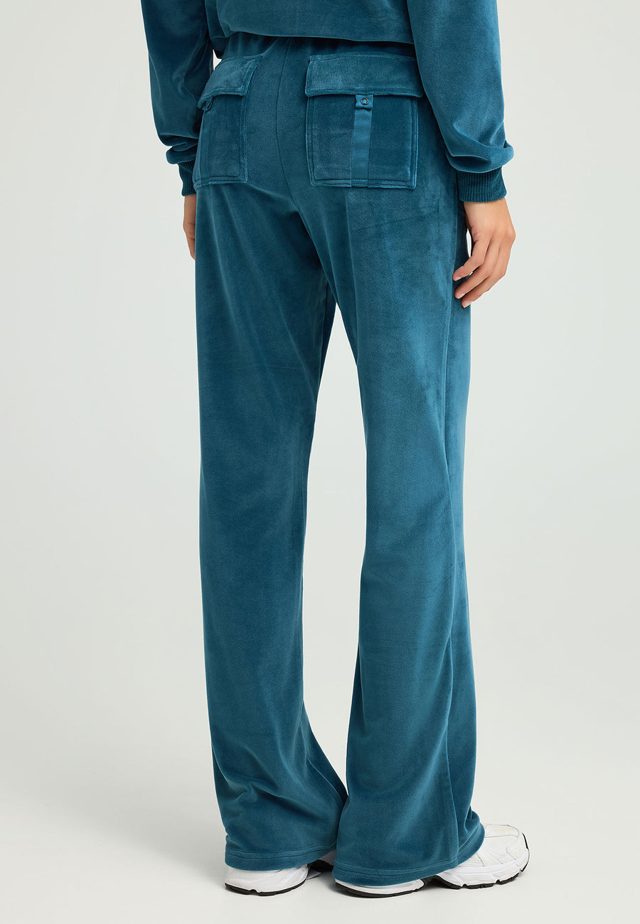 Pantaloni jogging evazați pentru femei, din velur