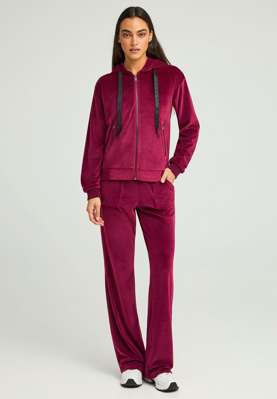 Pantaloni jogging evazați pentru femei, din velur