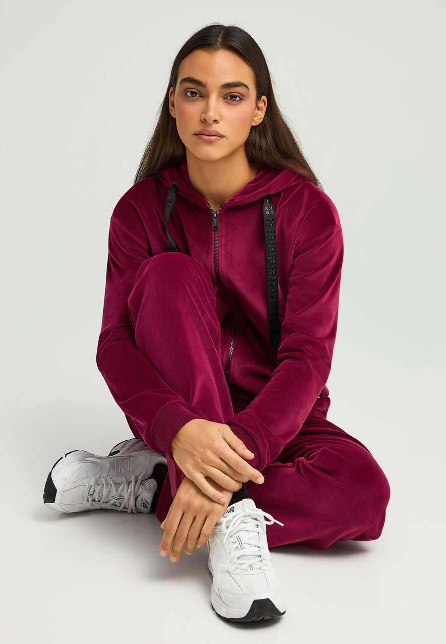 Pantaloni jogging evazați pentru femei, din velur