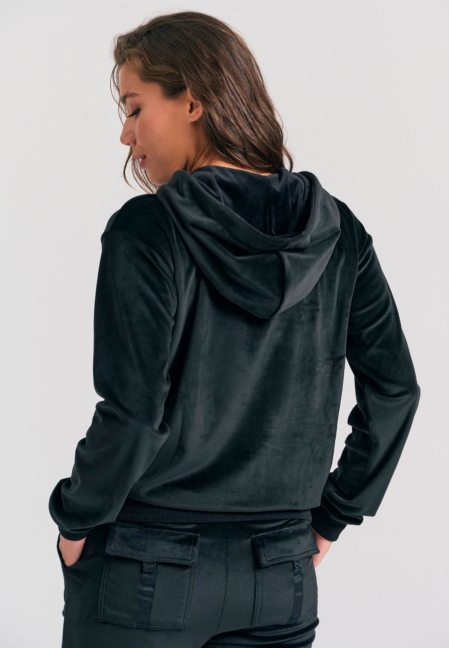 Hanorac cu fermoar din catifea pentru femei