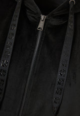 Hanorac cu fermoar din catifea pentru femei