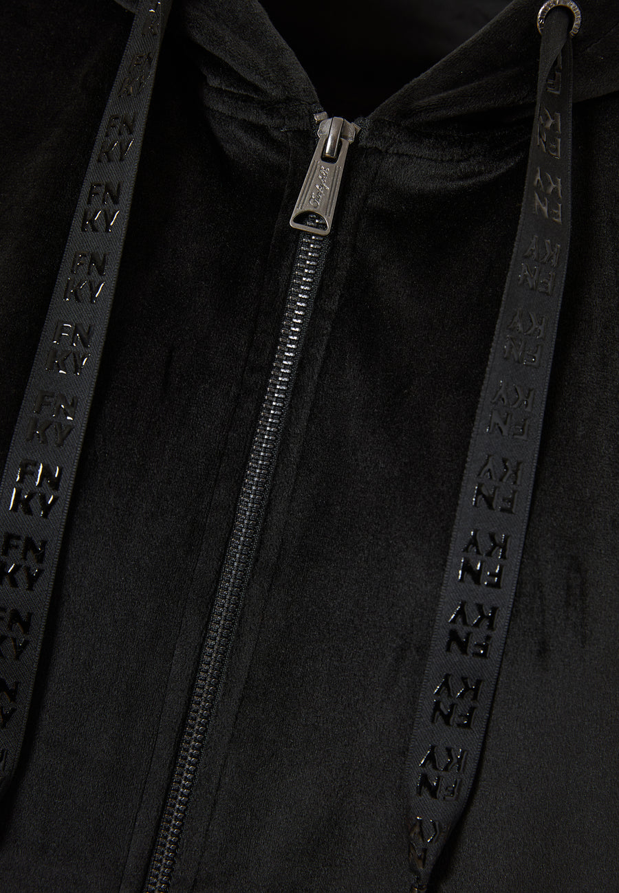 Hanorac cu fermoar din catifea pentru femei