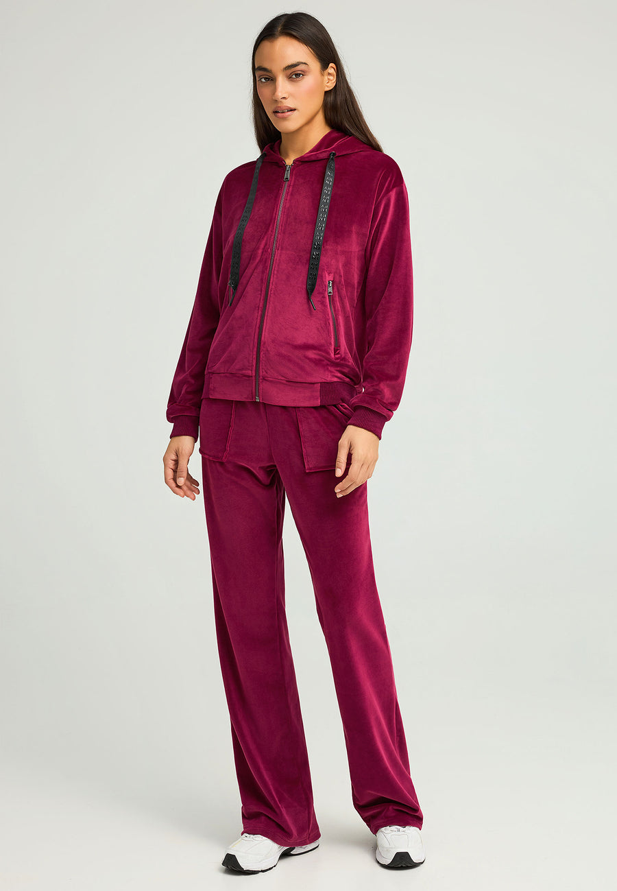 Hanorac cu fermoar din catifea pentru femei