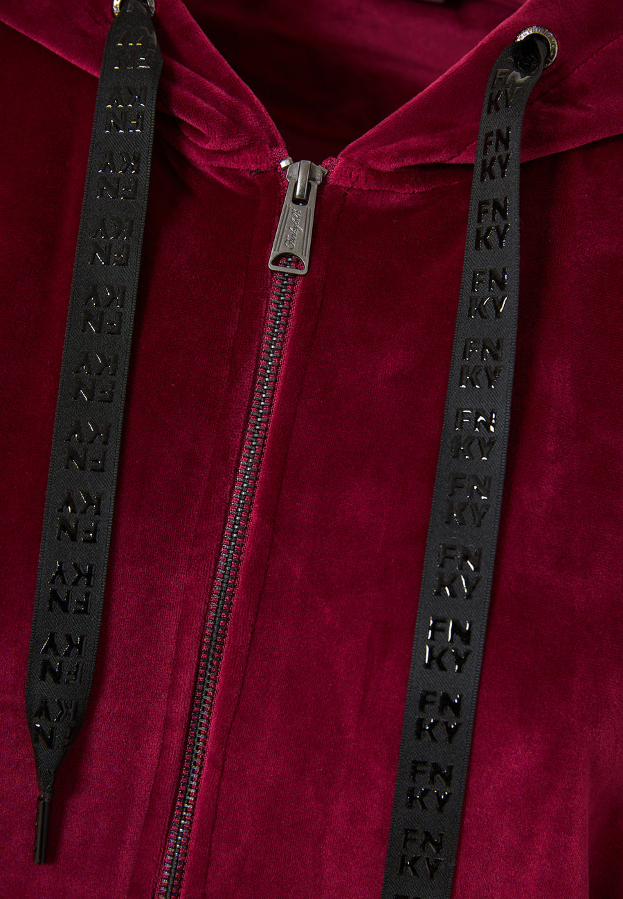 Hanorac cu fermoar din catifea pentru femei