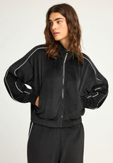 Hanorac cu fermoar din catifea