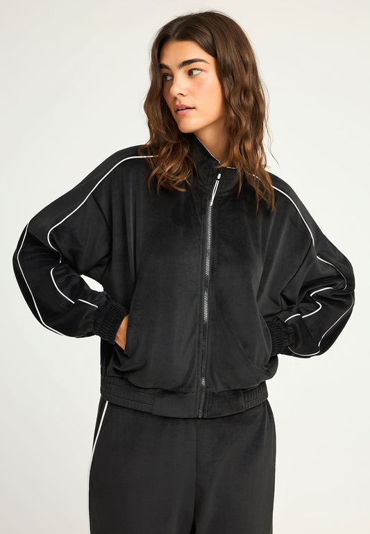 Hanorac cu fermoar din catifea