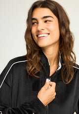 Hanorac cu fermoar din catifea