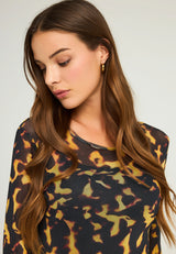 Rochie midi cu imprimeu animal