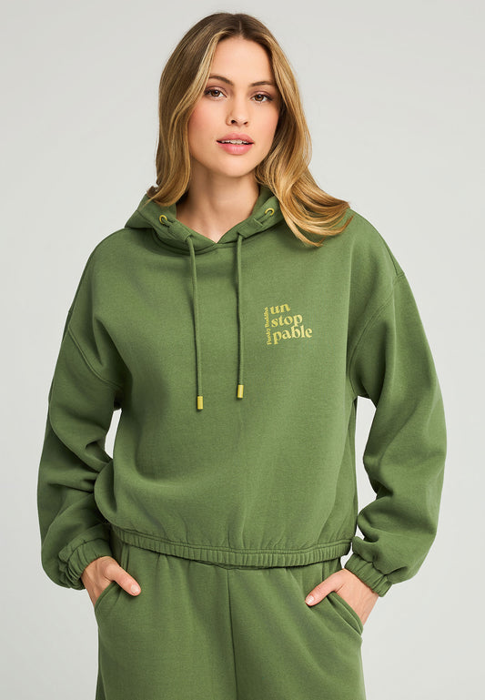 Relaxed fit printed hoodie