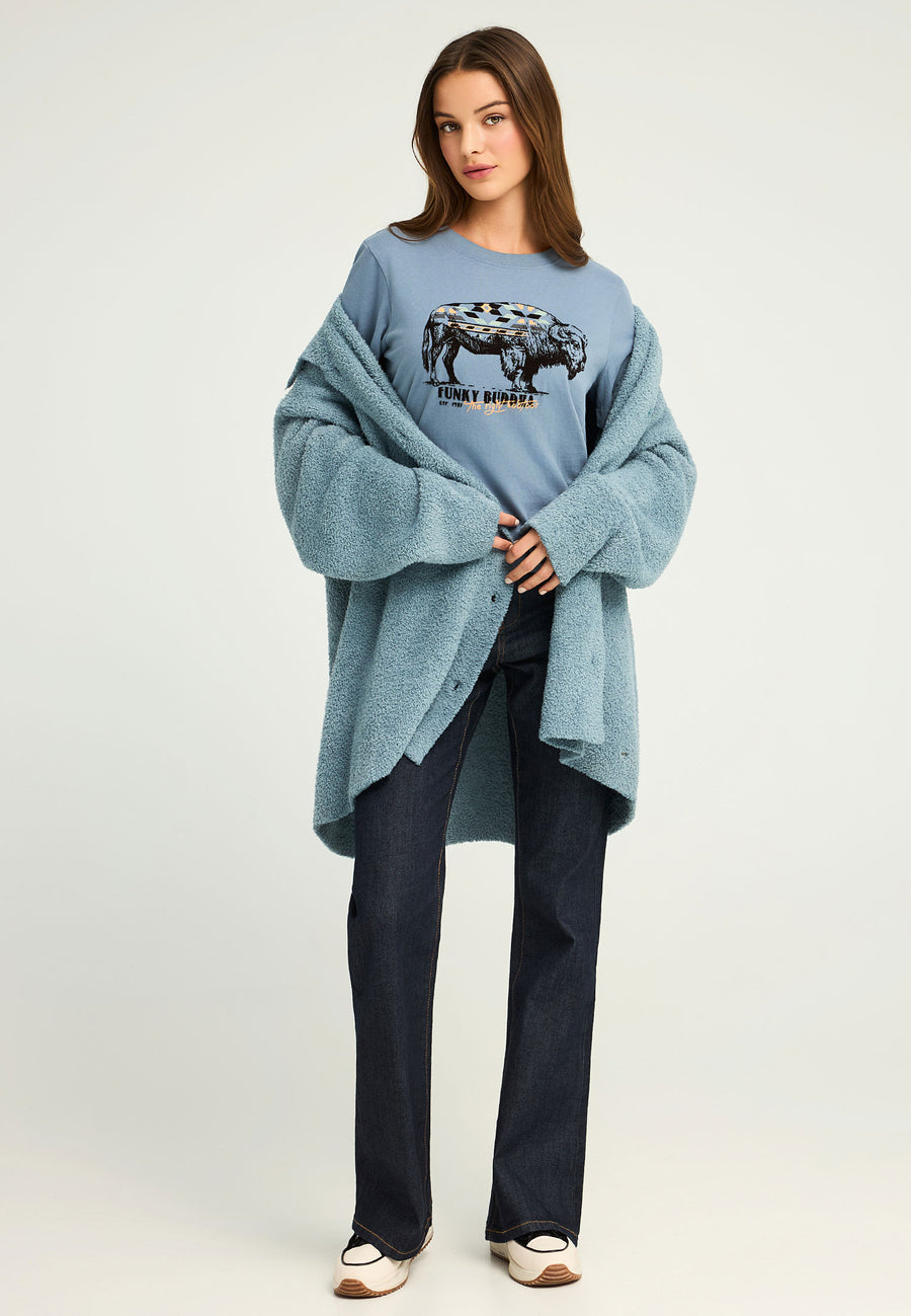 Cardigan din fleece pentru femei cu nasturi
