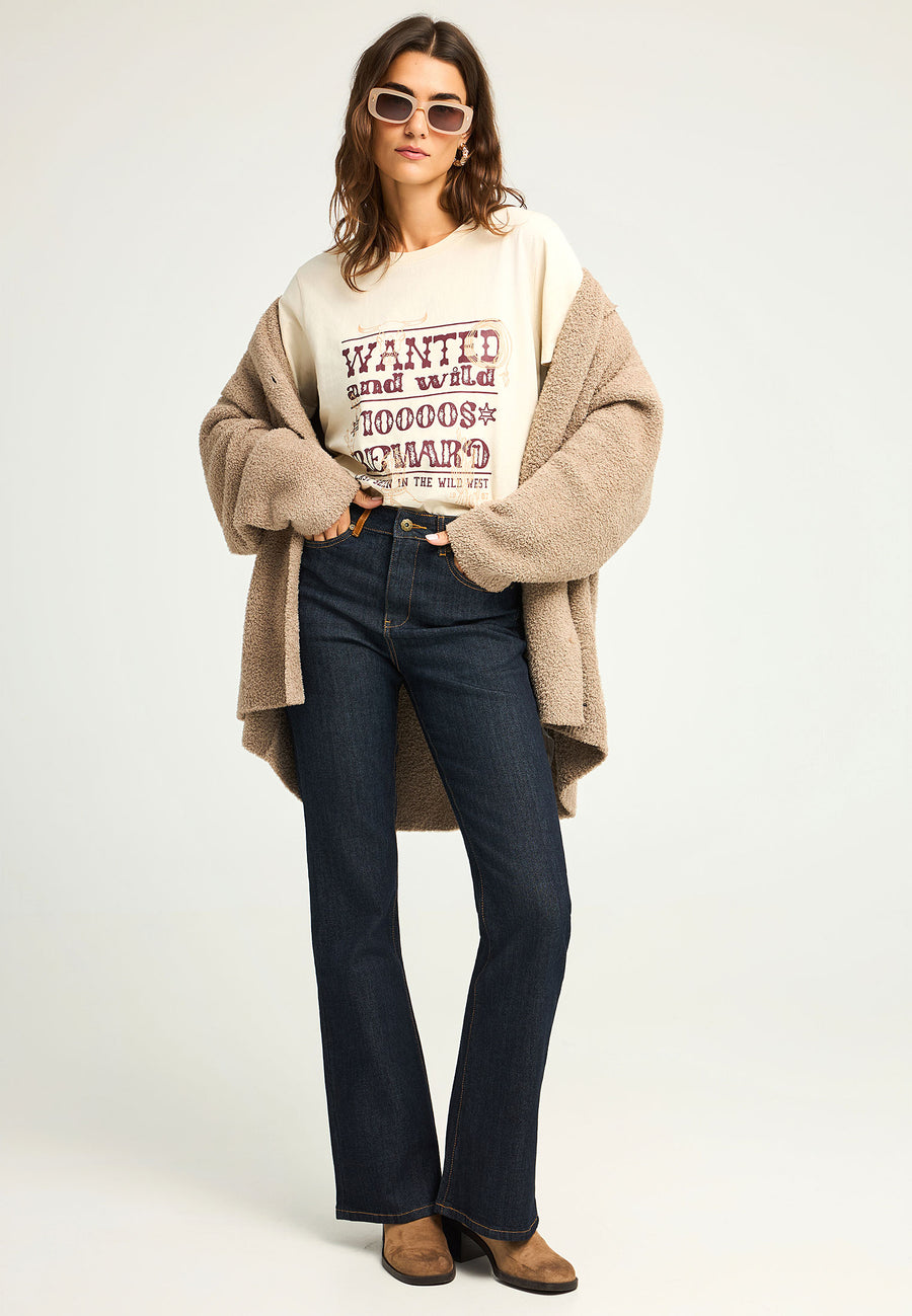 Cardigan din fleece pentru femei cu nasturi