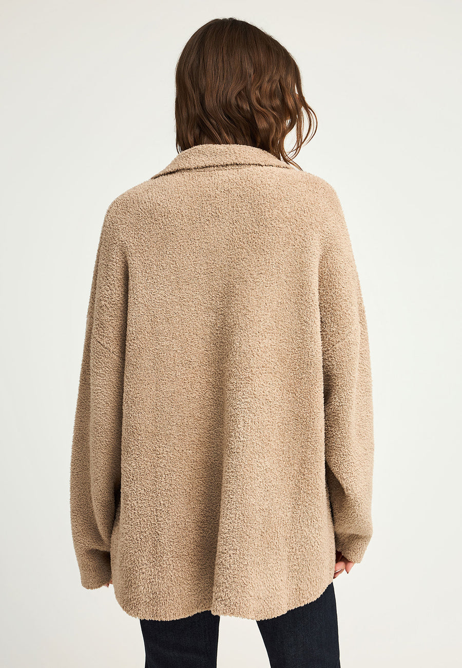 Cardigan din fleece pentru femei cu nasturi
