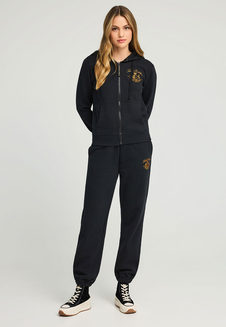 Hanorac cu fermoar și logo pentru femei