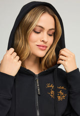 Hanorac cu fermoar și logo pentru femei