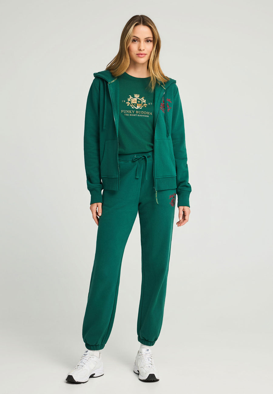 Hanorac cu fermoar și logo pentru femei