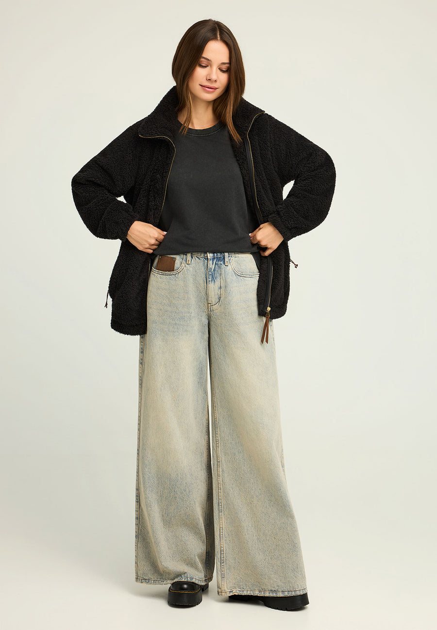 Hanorac cu fermoar din fleece pentru femei