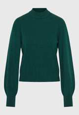 Top tricotat cu mânecă tip bishop pentru femei