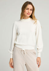 Top tricotat cu mânecă tip bishop pentru femei