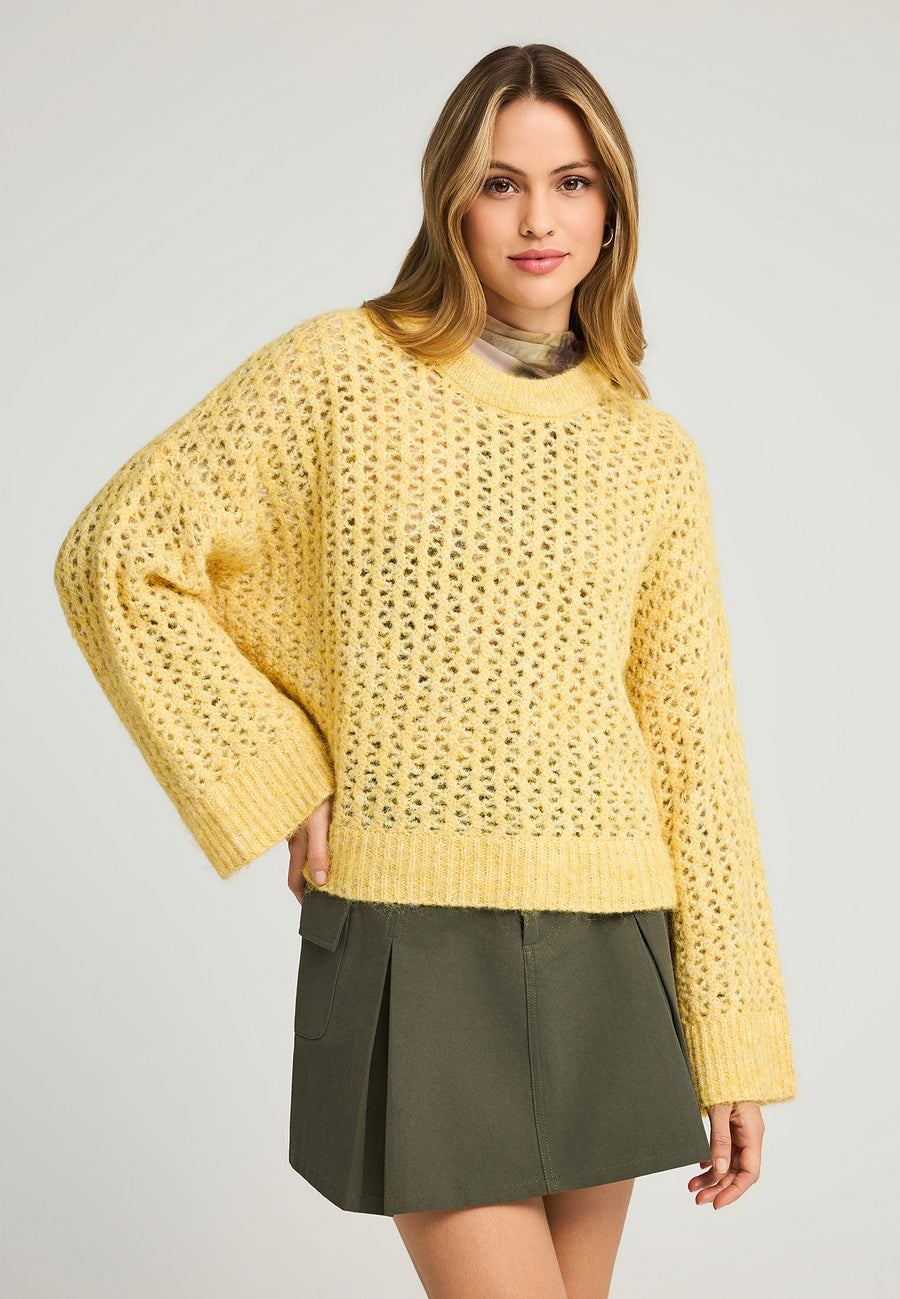 Pulover tricotat sustenabil cu finisaj striat