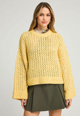 Pulover tricotat sustenabil cu finisaj striat