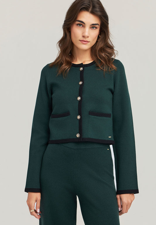 Cardigan tricotat cu dungi și nasturi