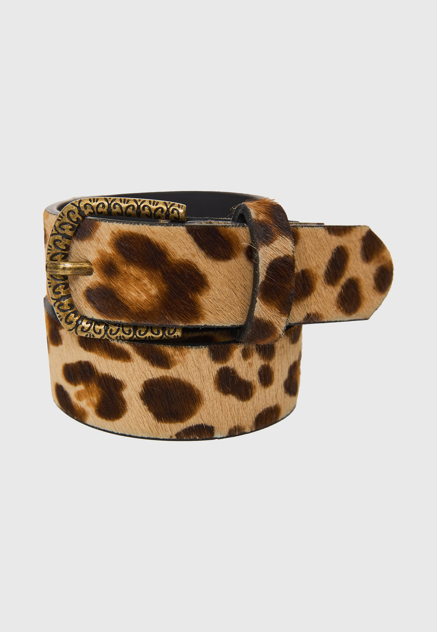 Curea din piele cu imprimeu animal