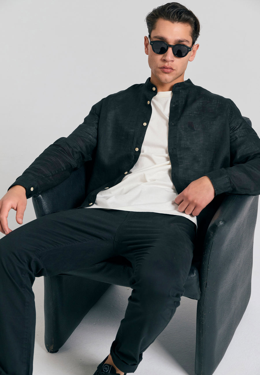 Pantaloni chino bărbătești - Esențiale - Negru