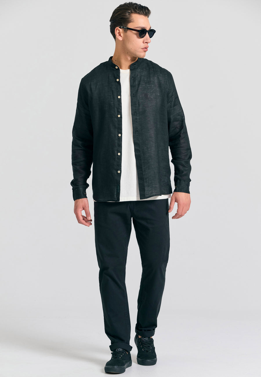 Pantaloni chino bărbătești - Esențiale - Negru