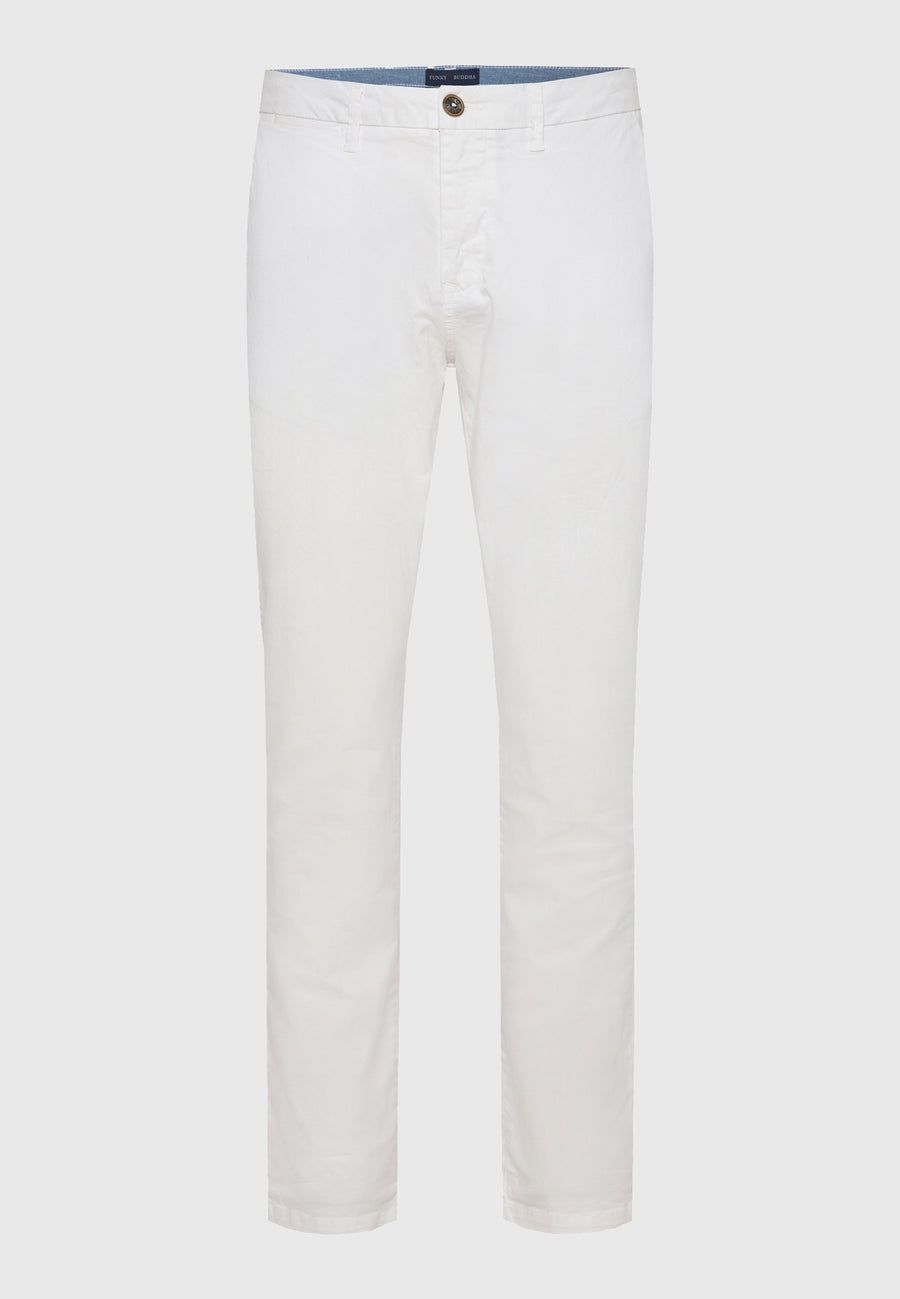 Pantaloni chino bărbătești - Esențiale - Albi