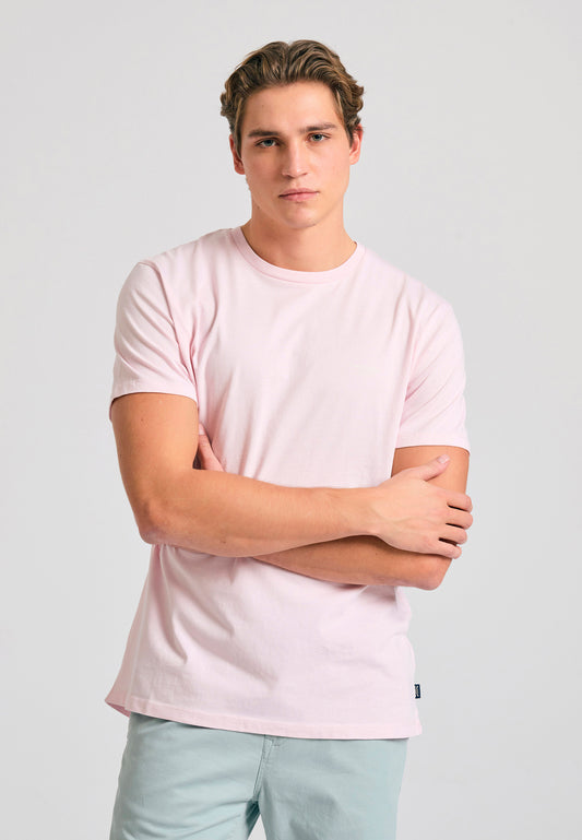 Crew-neck men's t-shirt - The essentials - Pink sorbet