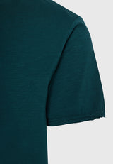 Tricou cu guler henley și croiuri brute - The essentials - Dark sea