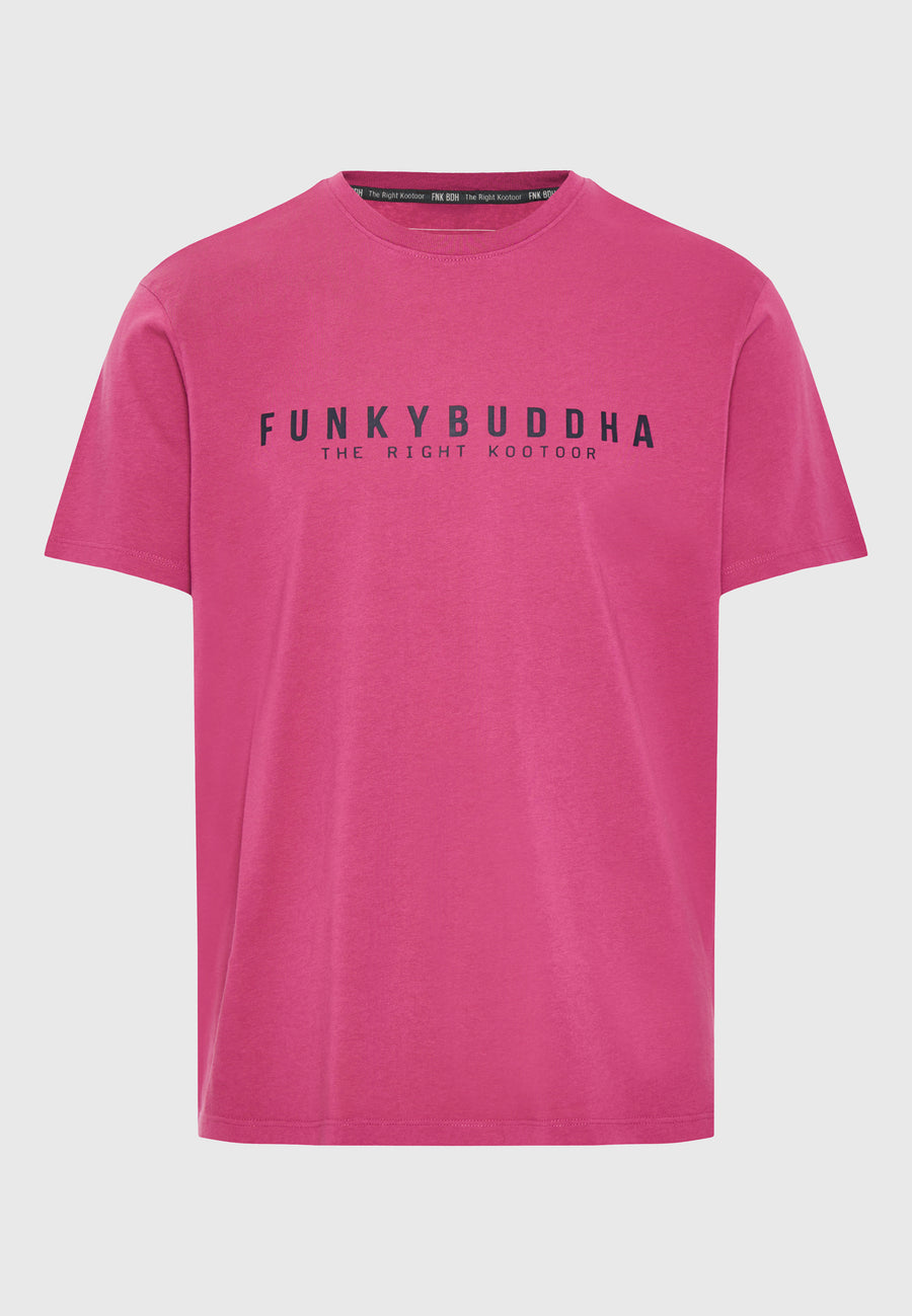 Tricou cu imprimeu Funky Buddha - Esențiale - Roz uscat
