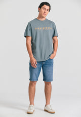 Tricou cu imprimeu Funky Buddha - Esențiale - Gri oțel