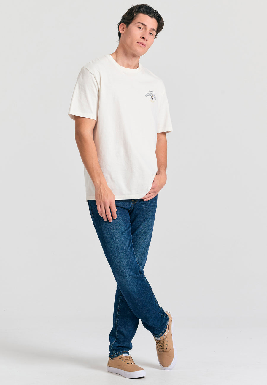 Croială slim fit, cu efecte decolorate - Albastru închis