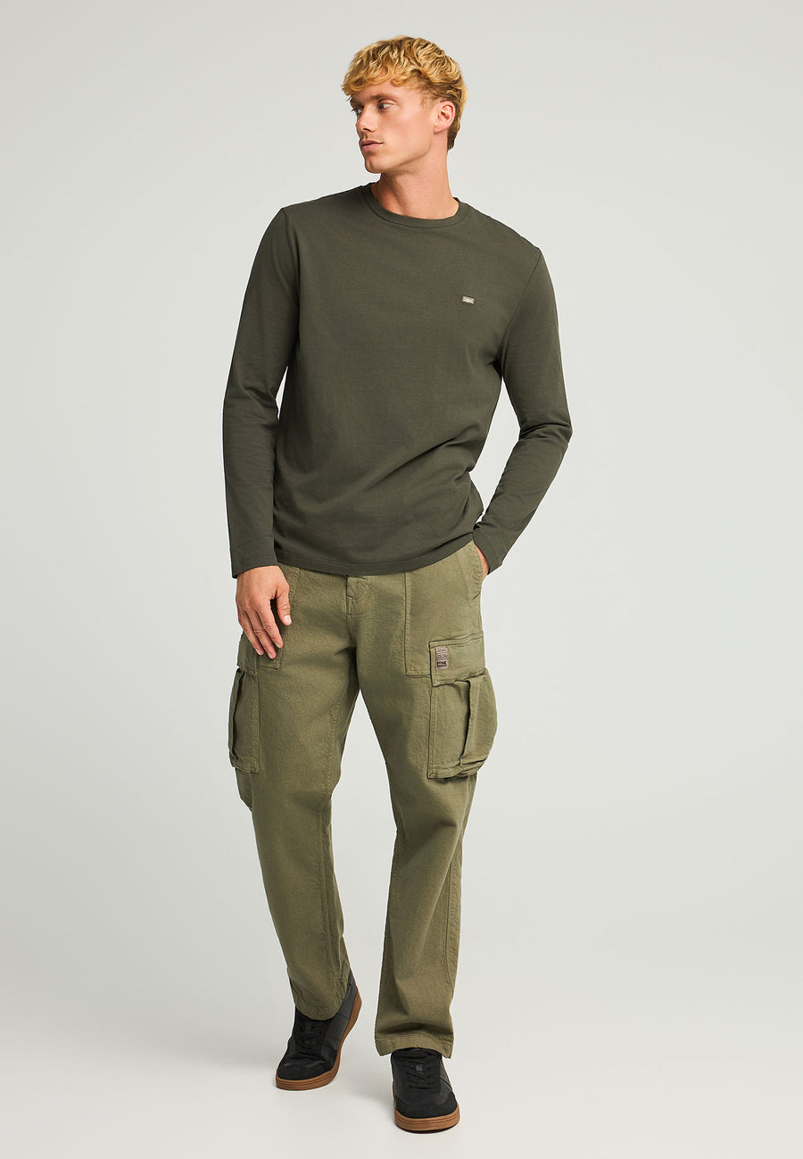 Tricou cu mânecă lungă și logo minimalist