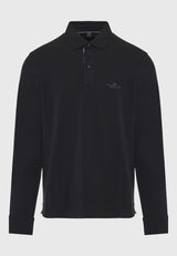 Tricou polo cu mânecă lungă și logo minimalist pe piept