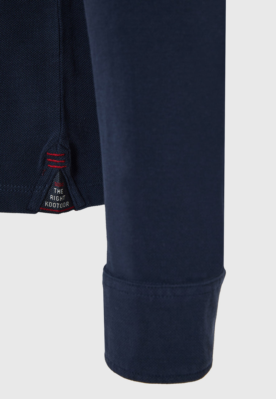 Tricou polo cu mânecă lungă și logo minimalist pe piept