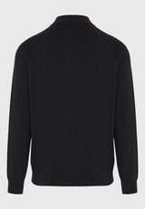 Pulover tricotat simplu cu fermoar pe jumătate pentru bărbați