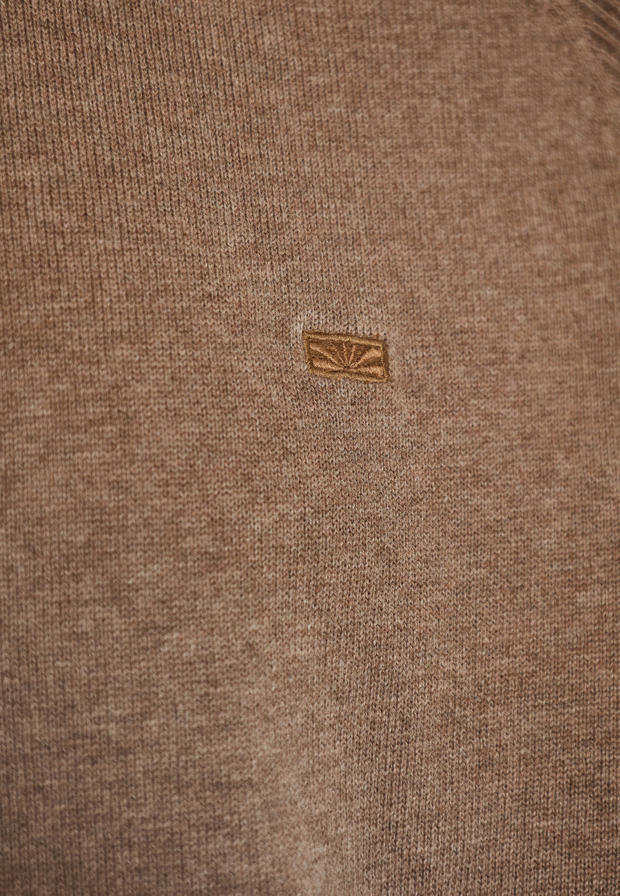 Pulover tricotat simplu cu fermoar pe jumătate pentru bărbați