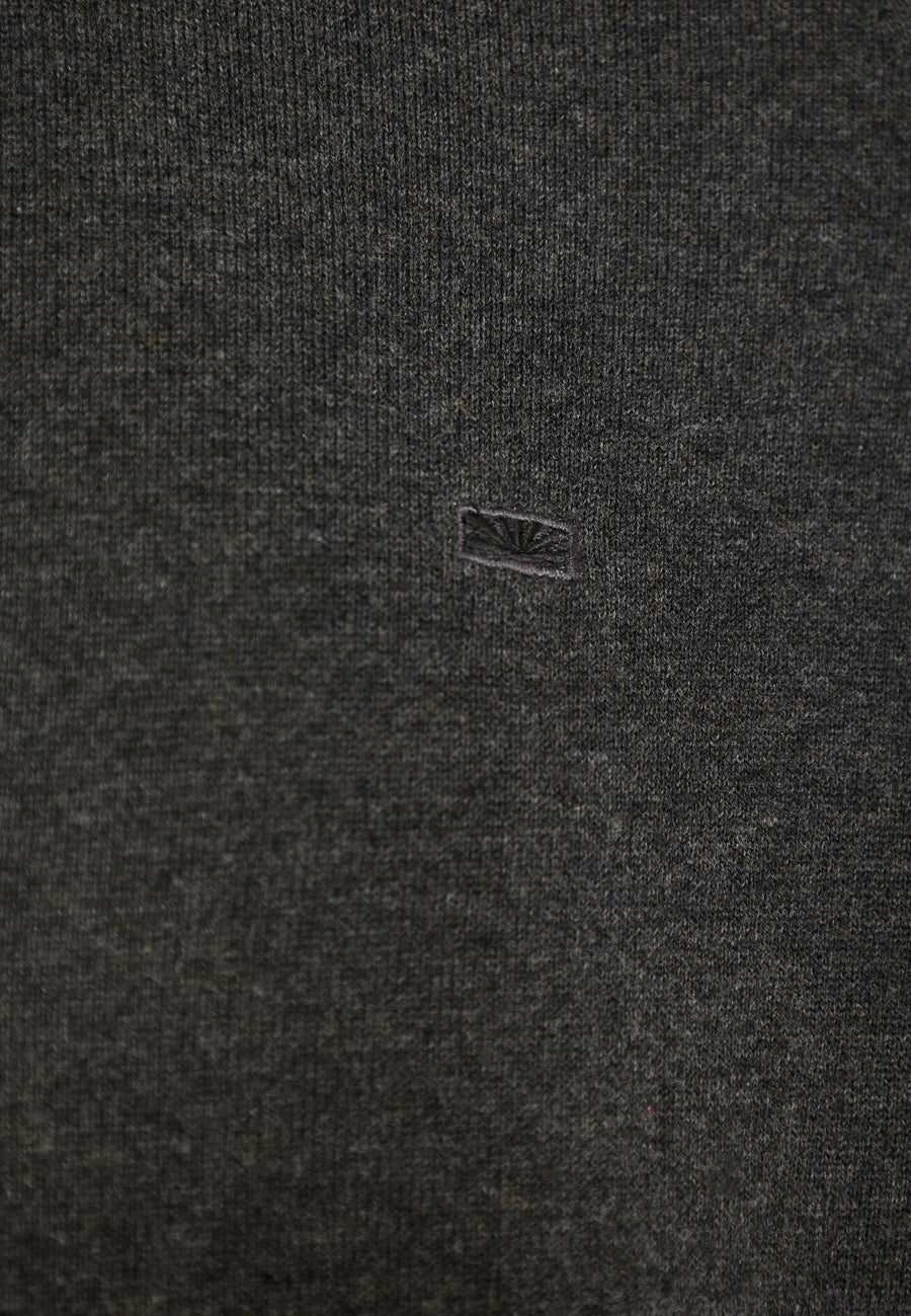 Pulover tricotat simplu cu fermoar pe jumătate pentru bărbați