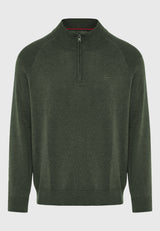 Pulover tricotat simplu cu fermoar pe jumătate pentru bărbați