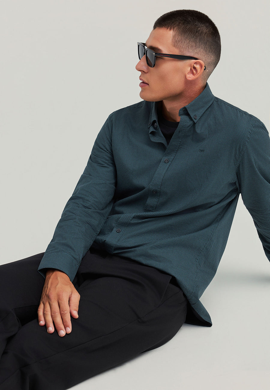 Cămașă bărbătească din bumbac cu carouri