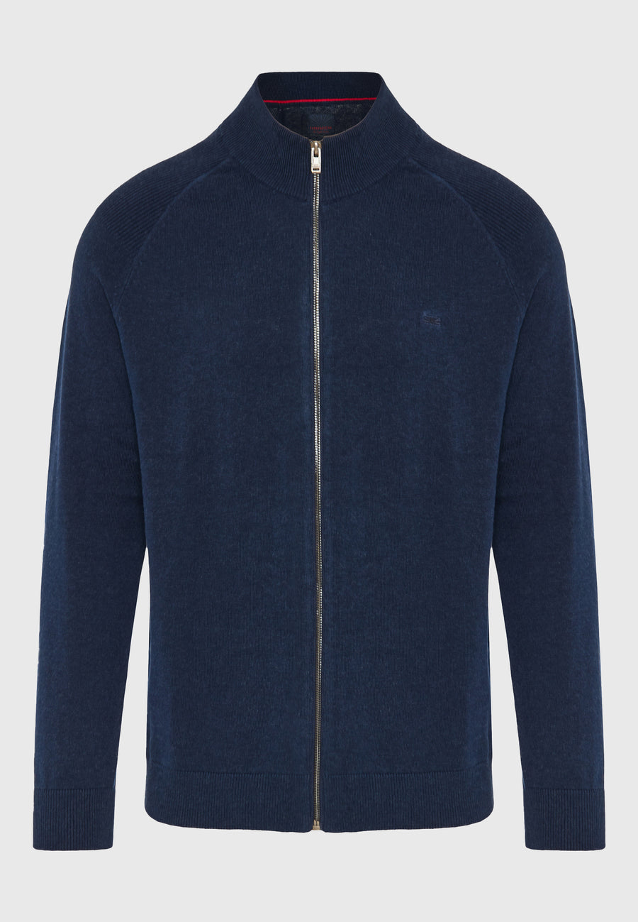 Cardigan tricotat cu fermoar pentru bărbați